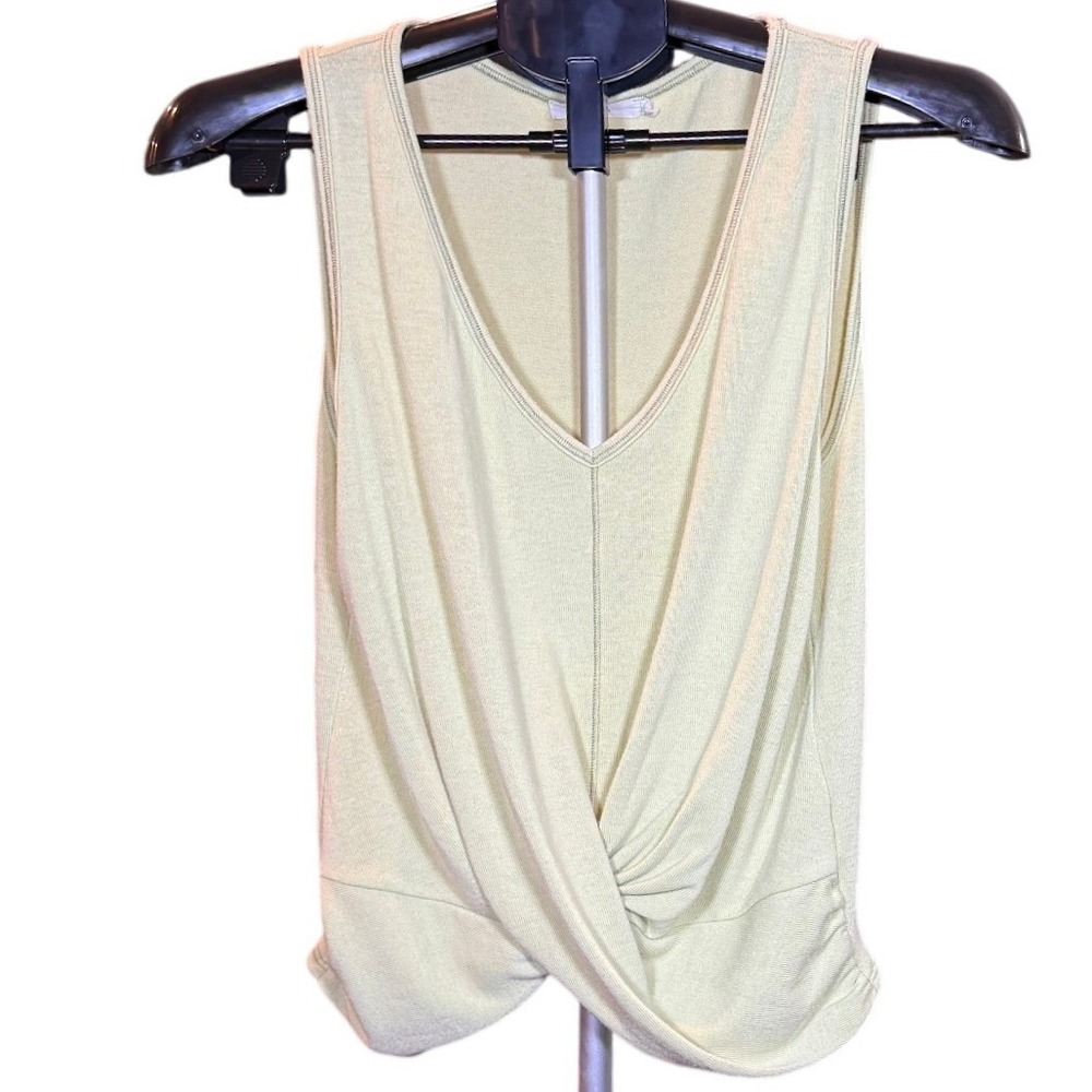Lush Pale Green Twist Front V-Neck Sleeveless Tank Top XL Fits S/M